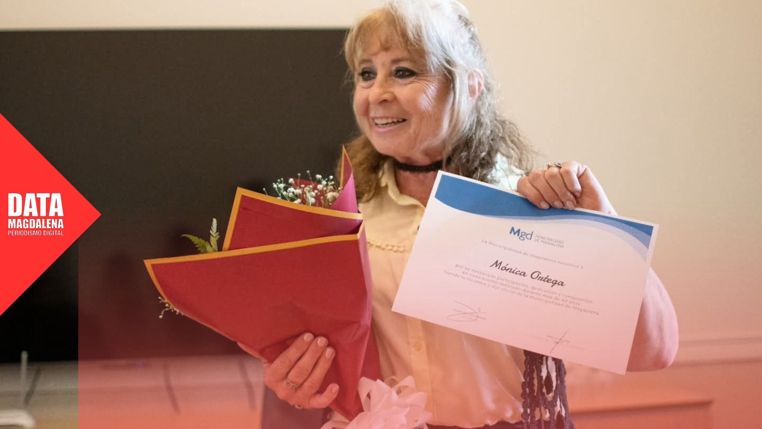 Reconocimiento a M&oacute;nica Ortega, voz hist&oacute;rica del Municipio de Magdalena